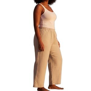 Soft Surroundings Crinkle Cotton Pull On Pants